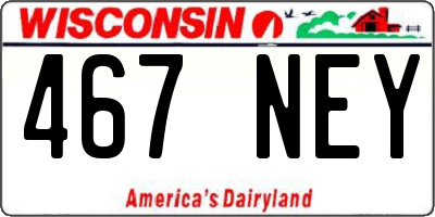 WI license plate 467NEY
