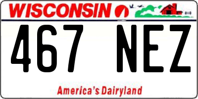 WI license plate 467NEZ