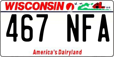 WI license plate 467NFA