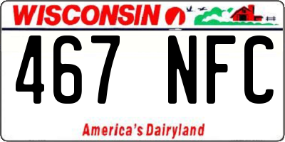WI license plate 467NFC