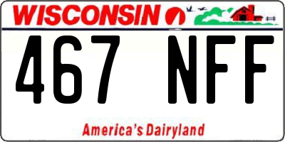 WI license plate 467NFF