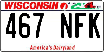 WI license plate 467NFK