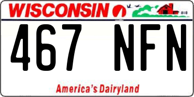WI license plate 467NFN