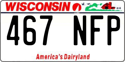 WI license plate 467NFP