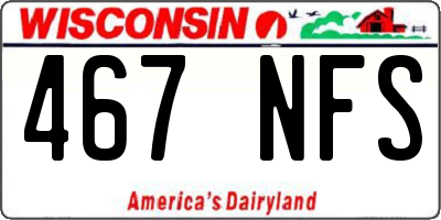 WI license plate 467NFS