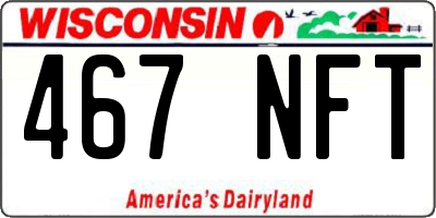 WI license plate 467NFT