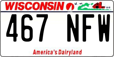 WI license plate 467NFW