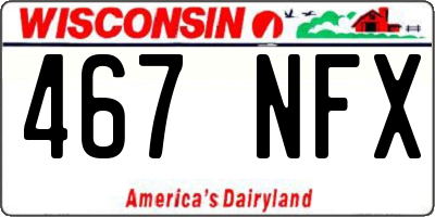 WI license plate 467NFX