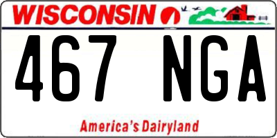 WI license plate 467NGA