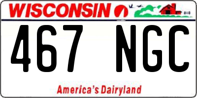 WI license plate 467NGC