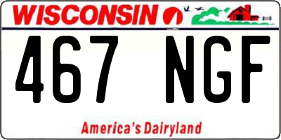 WI license plate 467NGF