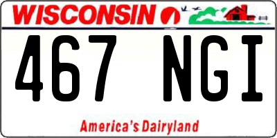 WI license plate 467NGI