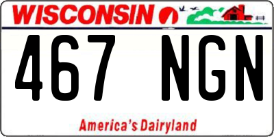 WI license plate 467NGN