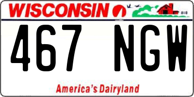 WI license plate 467NGW