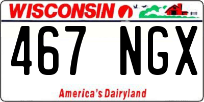 WI license plate 467NGX