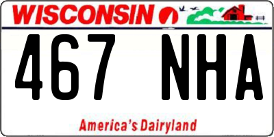 WI license plate 467NHA