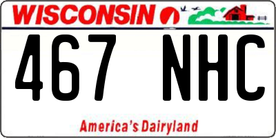 WI license plate 467NHC