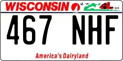 WI license plate 467NHF