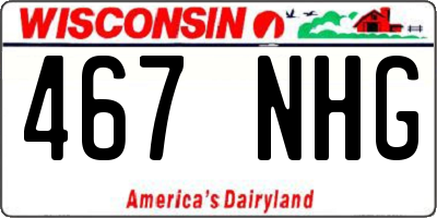 WI license plate 467NHG