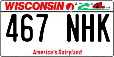 WI license plate 467NHK