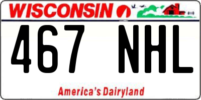 WI license plate 467NHL