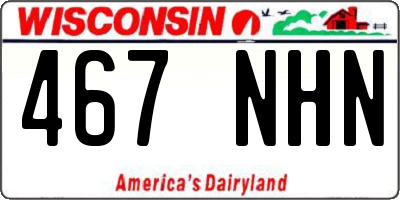 WI license plate 467NHN