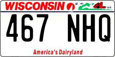 WI license plate 467NHQ