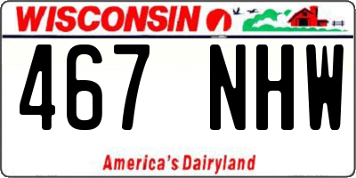 WI license plate 467NHW