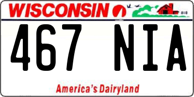 WI license plate 467NIA