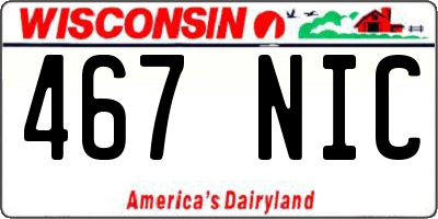 WI license plate 467NIC