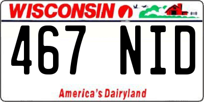 WI license plate 467NID