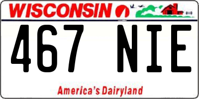 WI license plate 467NIE