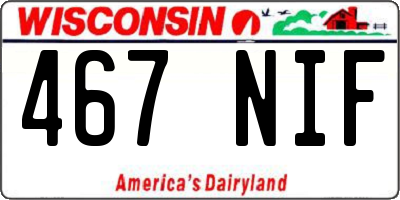 WI license plate 467NIF