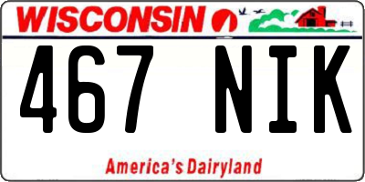 WI license plate 467NIK