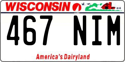 WI license plate 467NIM