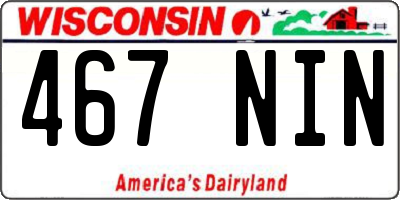 WI license plate 467NIN