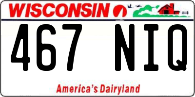 WI license plate 467NIQ