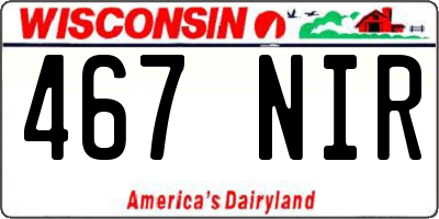 WI license plate 467NIR