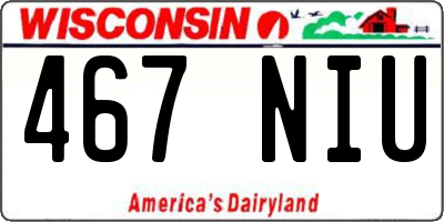 WI license plate 467NIU