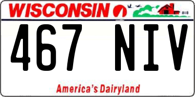 WI license plate 467NIV