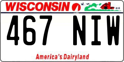 WI license plate 467NIW