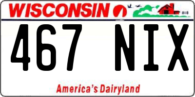 WI license plate 467NIX