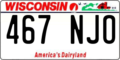 WI license plate 467NJO