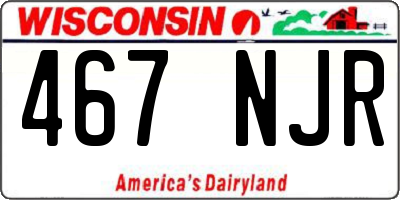 WI license plate 467NJR
