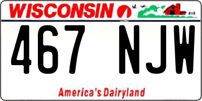 WI license plate 467NJW