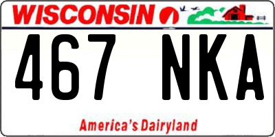 WI license plate 467NKA