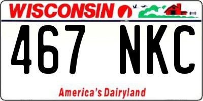 WI license plate 467NKC