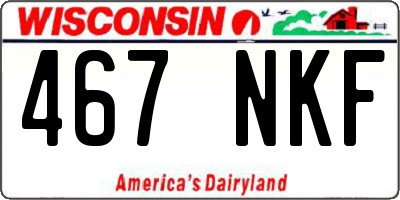 WI license plate 467NKF