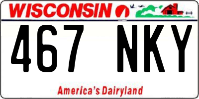 WI license plate 467NKY