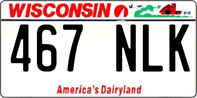 WI license plate 467NLK